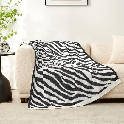 Snuggle Sac Zebra Blanket Black Zebra Print Blanket Twin Size, Ultra Soft - Image 3