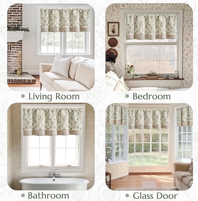 jinchan Linen Valance Kitchen Curtain - Image 7
