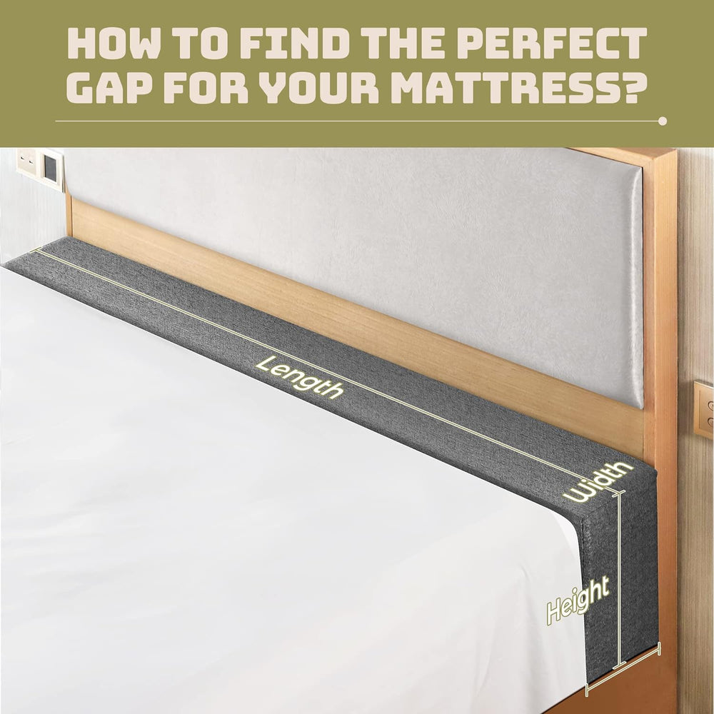 DEEPSHARK Bed Gap Filler for Twin/XL Mattress, High-Density 45D Sponge, Remov...