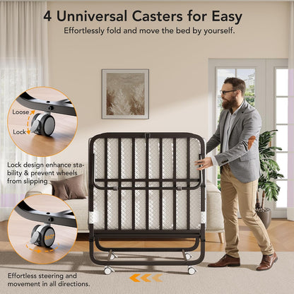decofy folding bed, portable foldable bed with movable showing dimensions