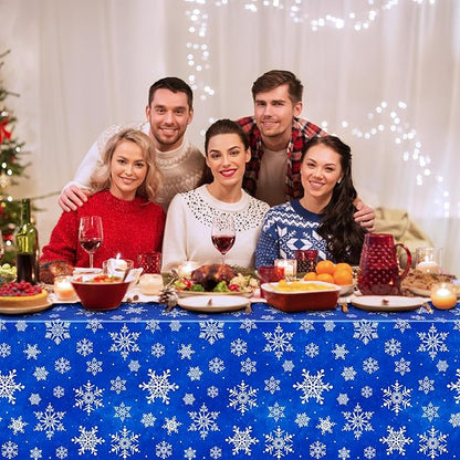 Jectivs 6 Pieces Christmas Snowflake Plastic Party Tablecloth Decorations - Image 6