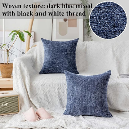 Home Brilliant Decor Throw Pillow Covers Supersoft Chenille Velvet Cushion Cover - Image 3