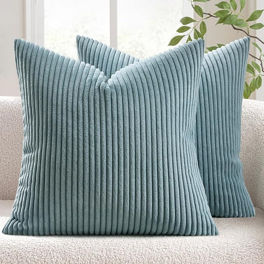 MIULEE Winter Pack of 2 Corduroy Pillow Covers Soft Soild Cushion Cases by MIULEE