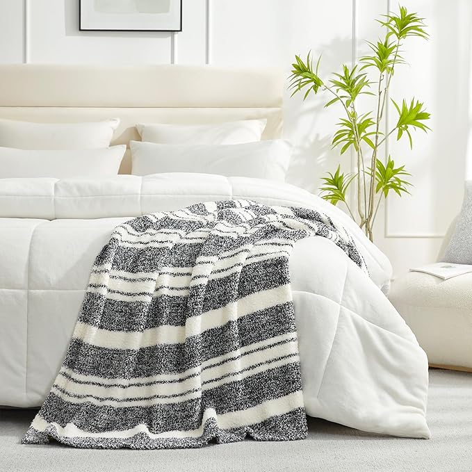 Snuggle Sac Stripe Black Throw Blanket - Image 7