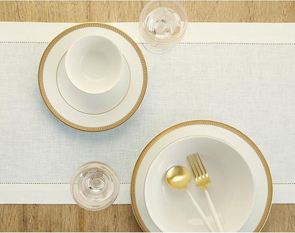 Solino Home Linen Ivory Table Runner 132 Inches Long - Image 3