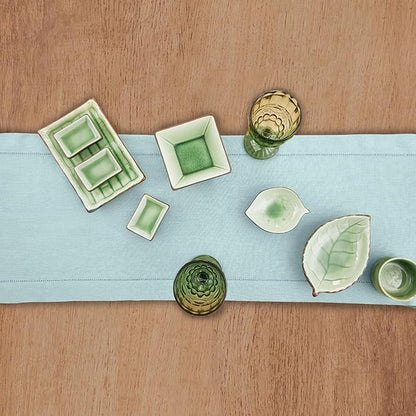 Solino Home Linen Aqua Blue Table Runner 48 Inches - Image 3