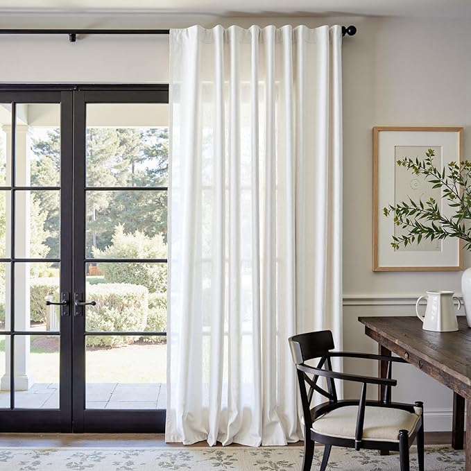jinchan Linen Blend Curtain 90 inch Length 1 Panel by JINCHAN