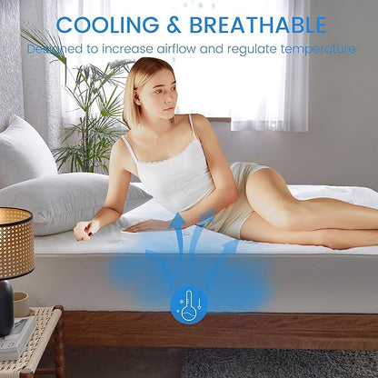 Simple&Opulence Cooling Quilted Mattress Pad – Fitted Sheet Mattress Protector - Image 5