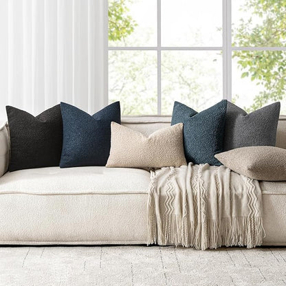 Woaboy Pack of 2 20x20 Inch Decorative Boucle Throw Pillow Covers Textured - Image 5