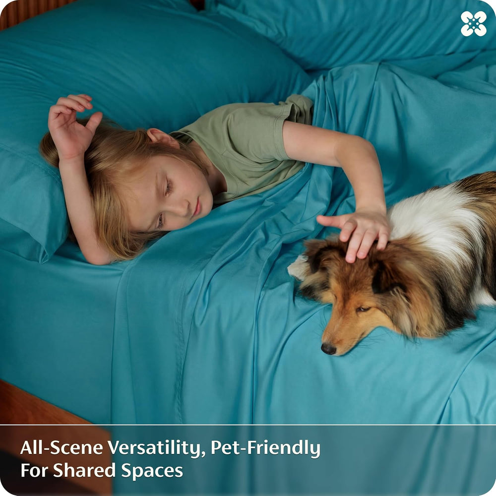 Bedsure PureWoven 100% Rayon Derived from Bamboo, Queen Sheets, 4 Pieces