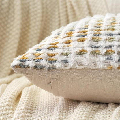Aeckself Boho Chenille Tufted Pillow Cover 12 x 20 Inch, Rectangle Decorative - Image 4