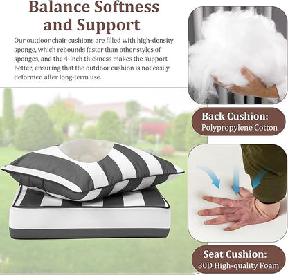 Waterproof Outdoor Chair Cushion Set of 4, Outdoor Cushions - Image 5