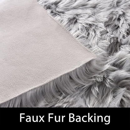 Latepis Grey 6x9 Area Rugs Faux Fur Sheepskin Rug - Image 3