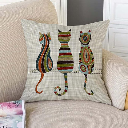 TSSOHU Cute Animal Cat Throw Pillow Cover Patio Furniture Knitted Design Kitten - Image 3