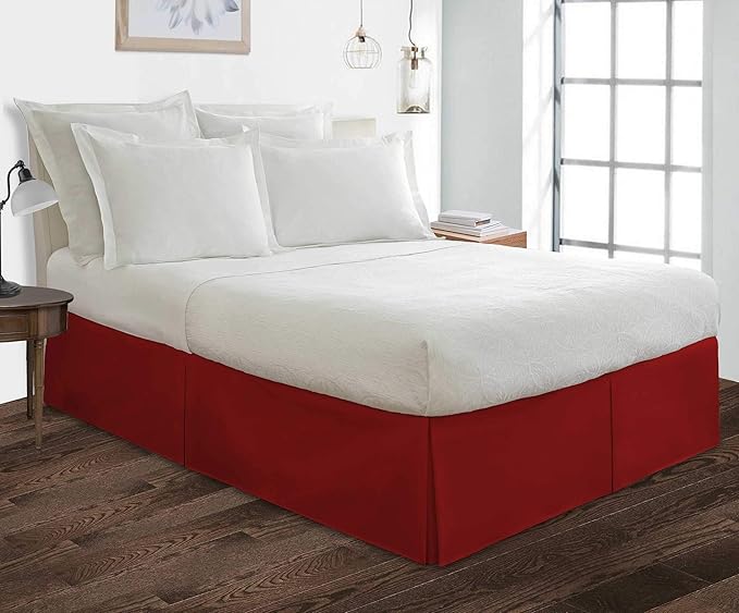 Bed Skirt - 100% Cotton 800 Thread Count Box Pleated Bed Skirt - Luxury Pleated - Image 2