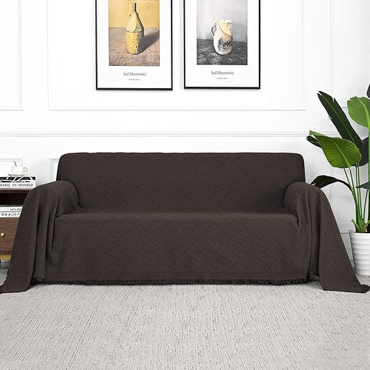 MYSKY HOME Couch Cover Chocolate Sofa Covers by MYSKYHOME