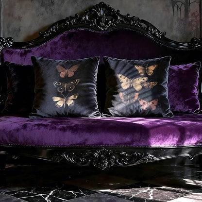 Vintage Victorian Gothic Butterfly Pillow Covers 18x18 Set of 2, Butterfly Room - Image 4