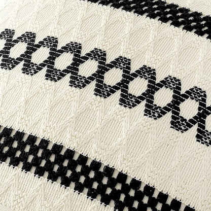MIULEE Set of 2 Black Boho Decorative Pillow Covers 20x20 Inch Farmhouse Rustic - Image 4