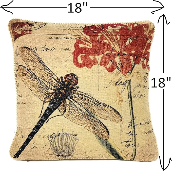 Tache 1 Piece 18 x 18 inch Square Exotic European Vintage Fly High Dragonfly - Image 4