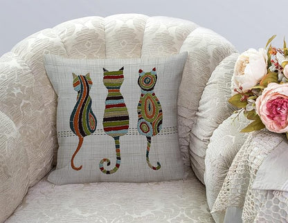 TSSOHU Cute Animal Cat Throw Pillow Cover Patio Furniture Knitted Design Kitten - Image 2