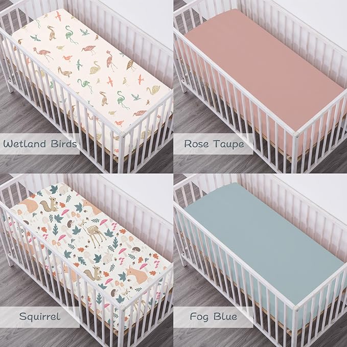 Bimocosy Crib Sheets 4 Pack, Baby Crib Sheets Fitted - Image 4