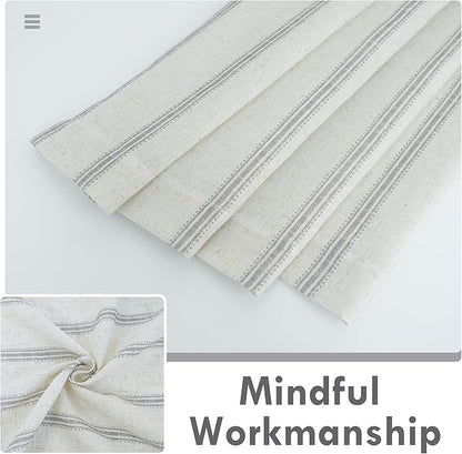 DriftAway Farmhouse Vertical Striped Linen Blend Textured Light Filtering Semi - Image 6
