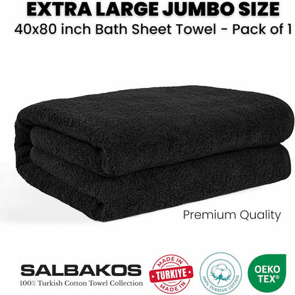 salbakos luxury 100% turkish cotton bath sheet 40x80, close-up detail