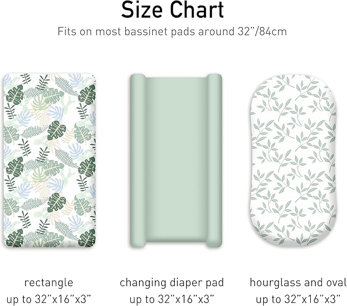 Baby Bassinet Sheets 3 Pack, Fitted Mattress Sheets - Image 5