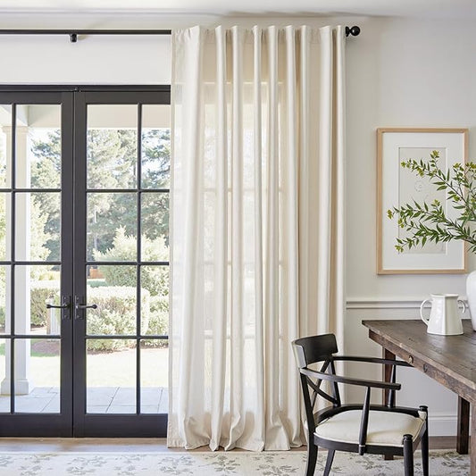 jinchan Beige Linen Blend Curtain 90 Inches Length 1 Panel by JINCHAN
