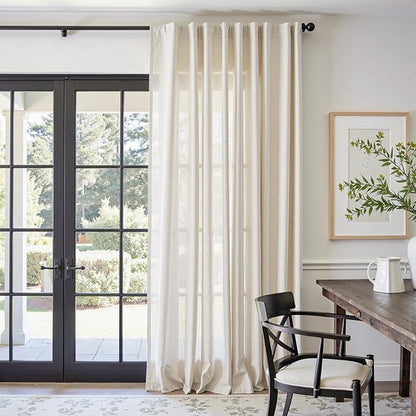 jinchan Beige Linen Blend Curtain 96 Inches Length 1 Panel by JINCHAN