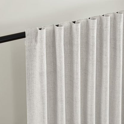CUCRAF Linen 100% Blackout Curtains 72 Inch Length 2 Panels Set, Back Tab and - Image 4