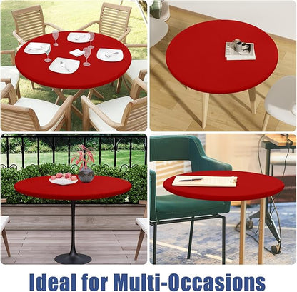 Round Spandex Christmas Tablecloth, Elastic Fitted Waterproof Tablecloths - Image 9