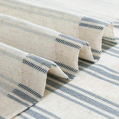 jinchan Linen Kitchen Curtains Striped Tier Curtains 24 Inch Farmhouse Small - Image 9