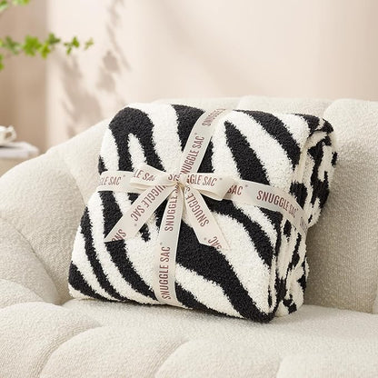 Snuggle Sac Zebra Blanket Black Zebra Print Blanket Twin Size, Ultra Soft - Image 7