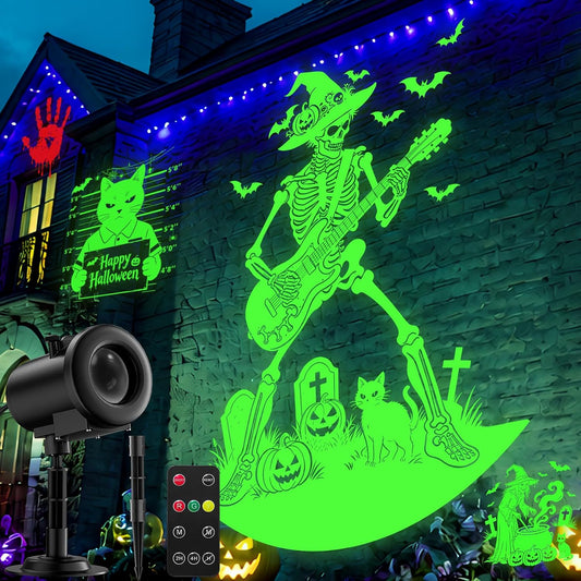 12-in-1 Halloween Projector Lights Outdoor, Dynamic Projection Light