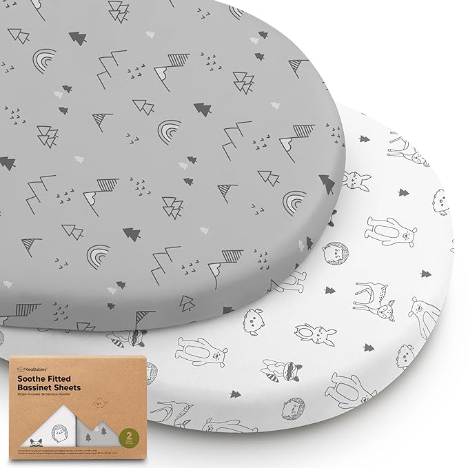 2-Pack Organic Bassinet Sheets for Girls, Boys by KeaBabies