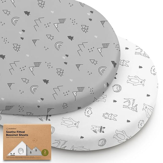 2-Pack Organic Bassinet Sheets for Girls, Boys by KeaBabies