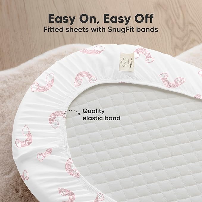 2-Pack Organic Bassinet Sheets for Girls, Boys - Image 5
