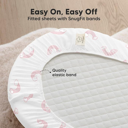 2-Pack Organic Bassinet Sheets for Girls, Boys - Image 5