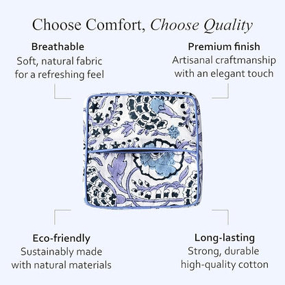 CPC Indigo Blue Hand Block Printed Cotton Tissue Box Cover 5" x 5" x 5.5" - Image 7