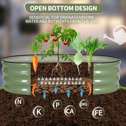 galvanized raised garden bed outdoor- 4x2x1ft planter box, front angle view