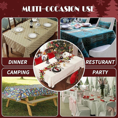 Christmas Rectangle Table Cloth, 100% Waterproof Tablecloth, Christmas - Image 6