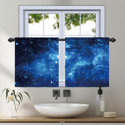 Renaiss 26 x 36 Inch Galaxy Kitchen Curtains Tiers by Renaiss