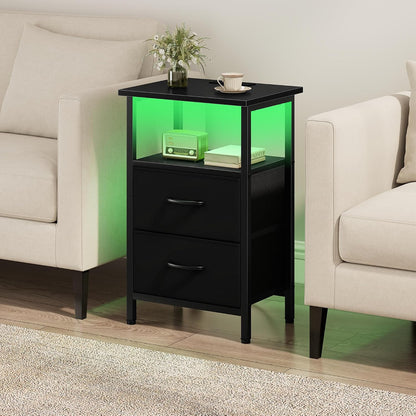 vagusicc nightstands set of 2, bedside tables with, side view