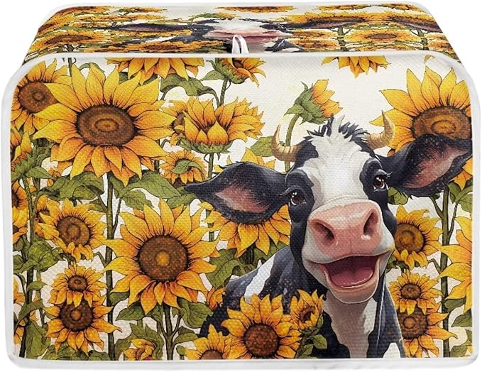 Sunflower Cow Printed Toaster Cover by Baxinh