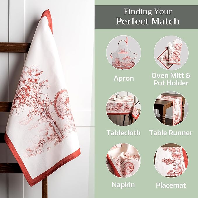 Maison d' Hermine Kitchen Towels Set of 3 100% Cotton 20" x 27.5" Reusable - Image 5