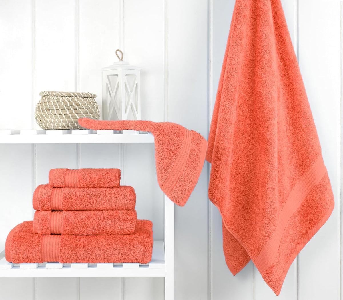 cotton paradise 6 piece towel set, 100% cotton shown in use