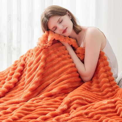 NEWCOSPLAY Super Soft Fall Twin Blanket Orange Premium Silky Flannel Fleece 3D - Image 4