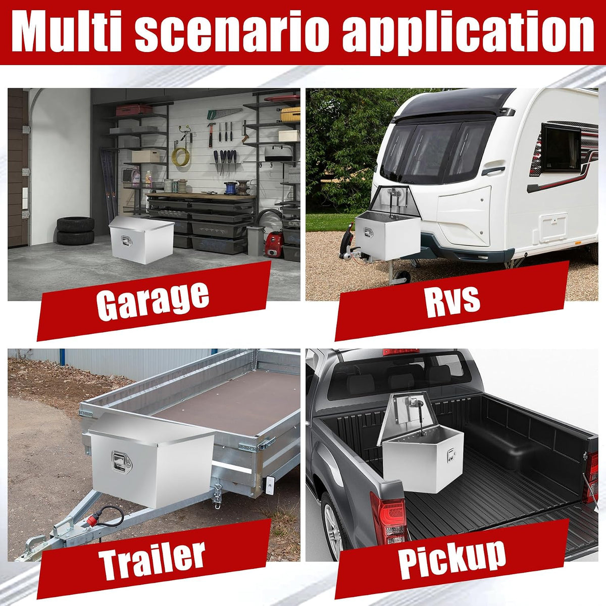 26x13.3x12 inch aluminum trailer tongue tool box heavy, package contents