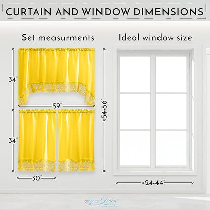 American Linen Café Curtains for Kitchen, Bathroom Curtains - Image 6